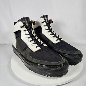 ANDROID HOMME Mens Mid Top Sneakers Black White Leather Made in Italy G.R. 1.618